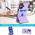 thumbnail image 5 of Allytechgroup Wallet Case for iPhone 16 Plus with Credit Card Slot, PU Leatehr Phone Case with Stand RFID Blocking Shockproof Back Cover for iPhone 16 Plus for Women Men, Lightpurple, 5 of 5