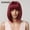 Rose Red (Lc2071-1) 11inch, variant on Amazon Cross-Border Fashion Hot-Selling Wig with Bangs Orange-Red Short Bob Full Wig for Women