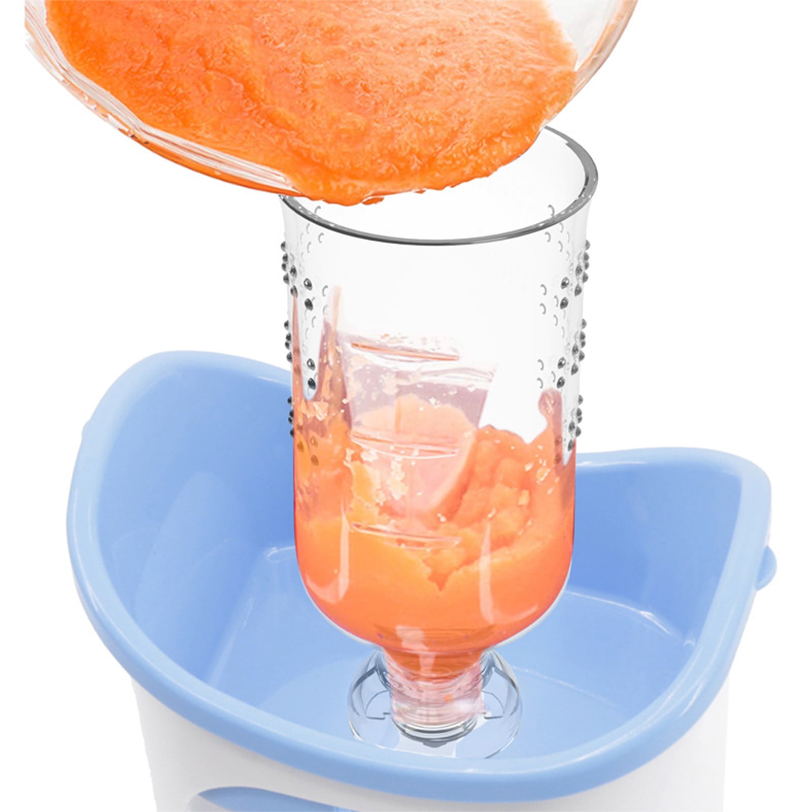 Uutvery Baby Food Maker, Manual Fruit Puree Squeezer with 10 Reusable Pouches, Non-Slip Base for Easy Homemade Baby Food, 9.06x5.12x3.74 inches