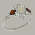 thumbnail image 2 of LBG British Made 9k White Gold Opal Garnet Cubic Zirconia ring Womens Anniversary Ring - 33 size options - Size 11.75, 2 of 5
