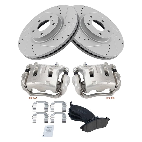 TRQ Front Brake Calipers Ceramic Pads Drilled Rotors Fits Select Infiniti Murano