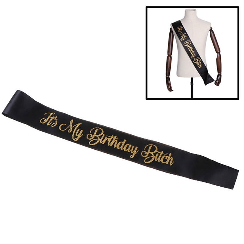 Favor Black Hens Supplies Night Sash Lace For Birthday Parties 'Birthday Bitch' 