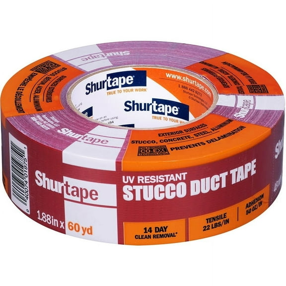 120-Rolls of 1.88” x 60 yds Shurtape 100526 Red PC 667 Specialty Grade, Outdoor Stucco Duct Tape