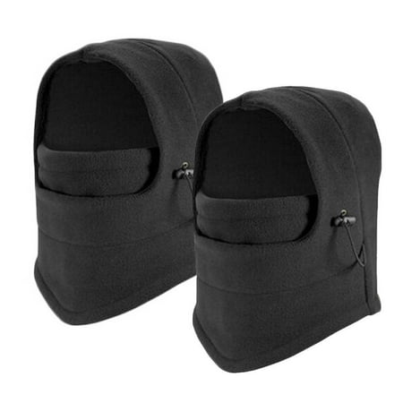 - Balaclava Fleece Windproof Ski Mask 2 Pcs,iClover Cold Weather Face Mask Motorcycle Neck Warmer or Tactical Balaclava Hood for Snowboard Cycling Outdoors Sports Unisex-Black