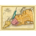 thumbnail image 2 of Burr, David 24x18 White Modern Wood Framed Museum Art Print Titled - New York, Queens, Kings, Richmond counties, 1829, 2 of 4