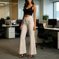 thumbnail image 6 of Resicozy Womens High Waisted Wide Leg Flare Dress Pants with Pockets Business Casual Slacks for Office and Work Trousers 2026 Beige S, 6 of 9
