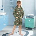 thumbnail image 5 of FORMRS Niños Bathrobe Unisex Hooded Robe Soft Plush Pajamas Sleepwear, Size 2-3T, Forest Mushroom Pattern, 5 of 7