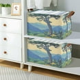 thumbnail image 2 of Yayeee Foldable Storage Basket for Shelves with Handles Waterproof Cloth Bins, Retro Mountain, 2 of 7
