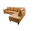 thumbnail image 3 of Hommoo L Shaped 4-Seat Couch, Faux Leather Sectional Couches and Sofas, Modern Living Room Furniture Sets Sectional Sofa Set, Ginger(No Ottoman), 3 of 6