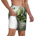 thumbnail image 3 of Picia Nature Hand Daisies Art pattern Mens Swim Trunks with Compression Liner Stretch Beach Shorts Quick Dry with Zipper Pockets No-Chafing Board Shorts-Large, 3 of 9