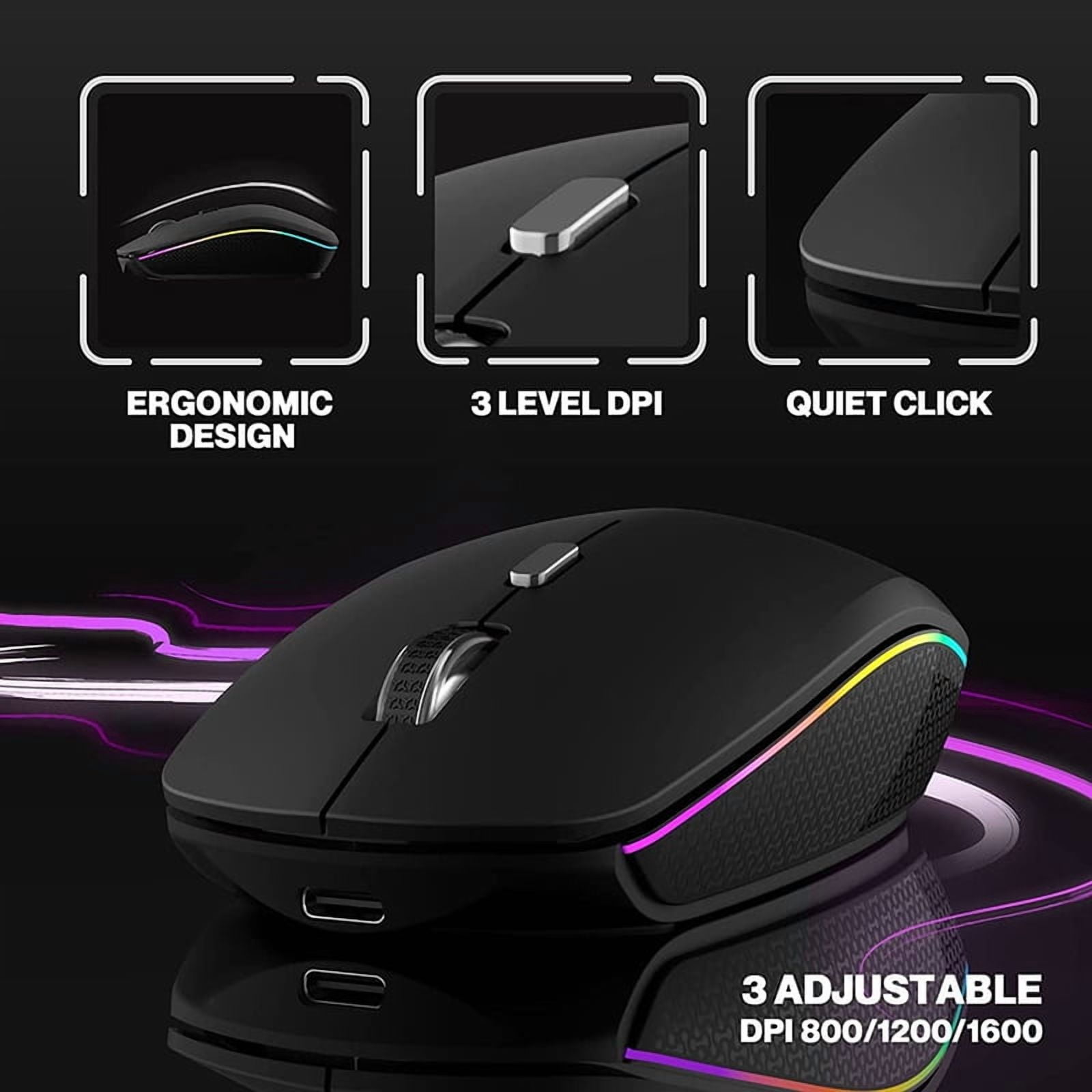 Wireless Bluetooth Aluminum Keyboard Multi-Device Rechargeable Illuminated Full Size Computer Backlight Keyboard Mouse Set