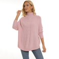 thumbnail image 5 of Rovga Fall Fashion Oversized Casual Pullover Knitting Turtleneck Plus Size 3xl Women Sweater Top Leisure Outerwear, 5 of 5