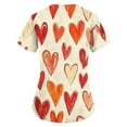 thumbnail image 2 of Valentines Day Scrubs for Women Love Heart Printed V-Neck Breathable T-Shirts Short Sleeve Professionals Soft Stretch Scrub Tops with Pockets  4X-Large, 2 of 4