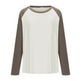 miqiqism Womens Long Sleeve Tshirts Colorblock Basic Shirts Crew Neck