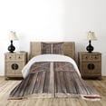 thumbnail image 4 of Ambesonne Rustic Quilted Bedspread Set 2 Pcs, Old Wooden Warehouse, Twin Size, Brown, 4 of 5