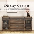 thumbnail image 6 of Vineego TV Stand 58" Rustic Farmhouse TV Stand with Sliding Gridding Door and Adjustable Shelves for TVs up to 65", Rustic Brown, 6 of 9