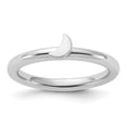 thumbnail image 3 of Auriga 925 Sterling Silver Rhodium-plated Moon Ring for Women Size- 5, 3 of 6