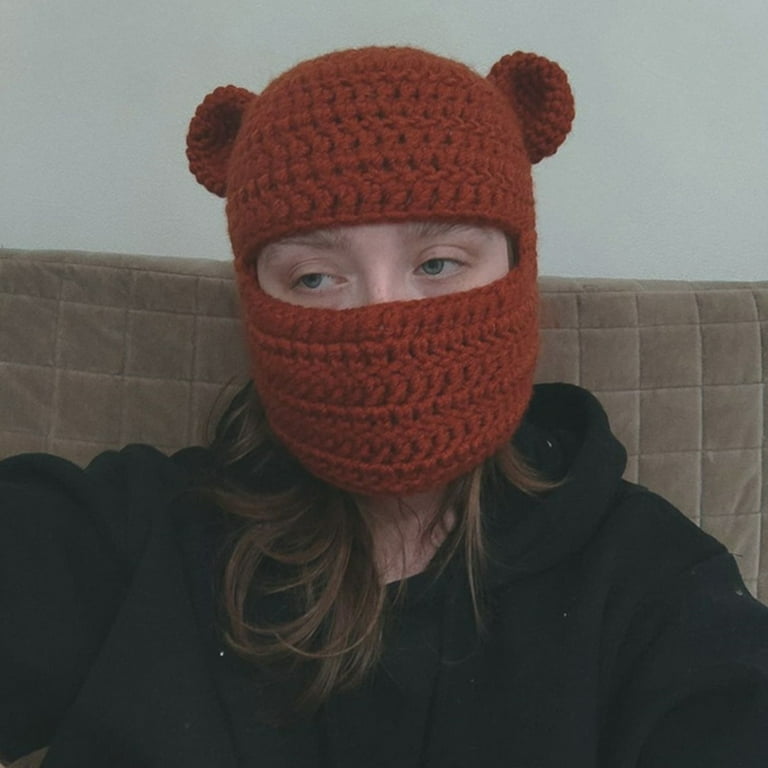 Winter Knitted Rabbit Ears Beanie Cap Warm Cycling Ski Mask