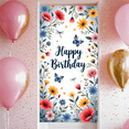 thumbnail image 6 of Floral Design Birthday Banner Butterfly Nature Theme for Celebration Party Indoor Outdoor, 6 of 7
