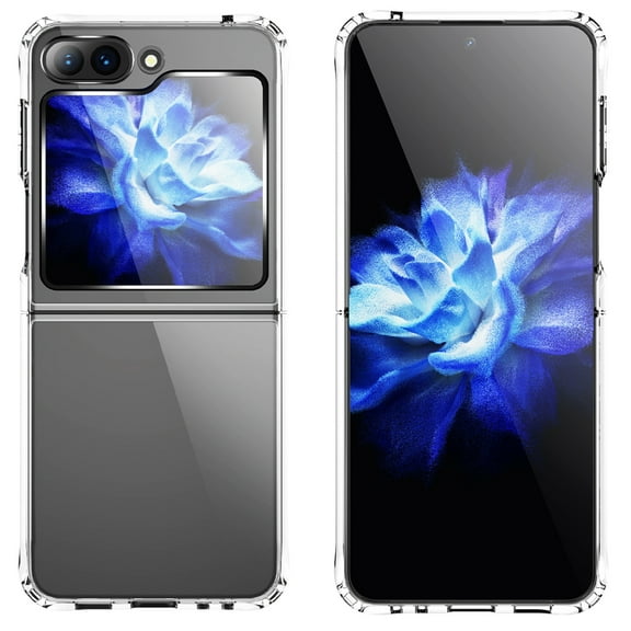 Allytech Galaxy Z Flip5 Case Clear, Crystal Clear Anti-Yellow Shockproof Slim Fit Lightweight Corner Protective Bumper Phone Case for Samsung Galaxy Z Flip5 - Clear
