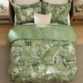 thumbnail image 4 of Juego de funda de edredón Bedsure Queen Size reversible con estampado floral verde, 4 of 9