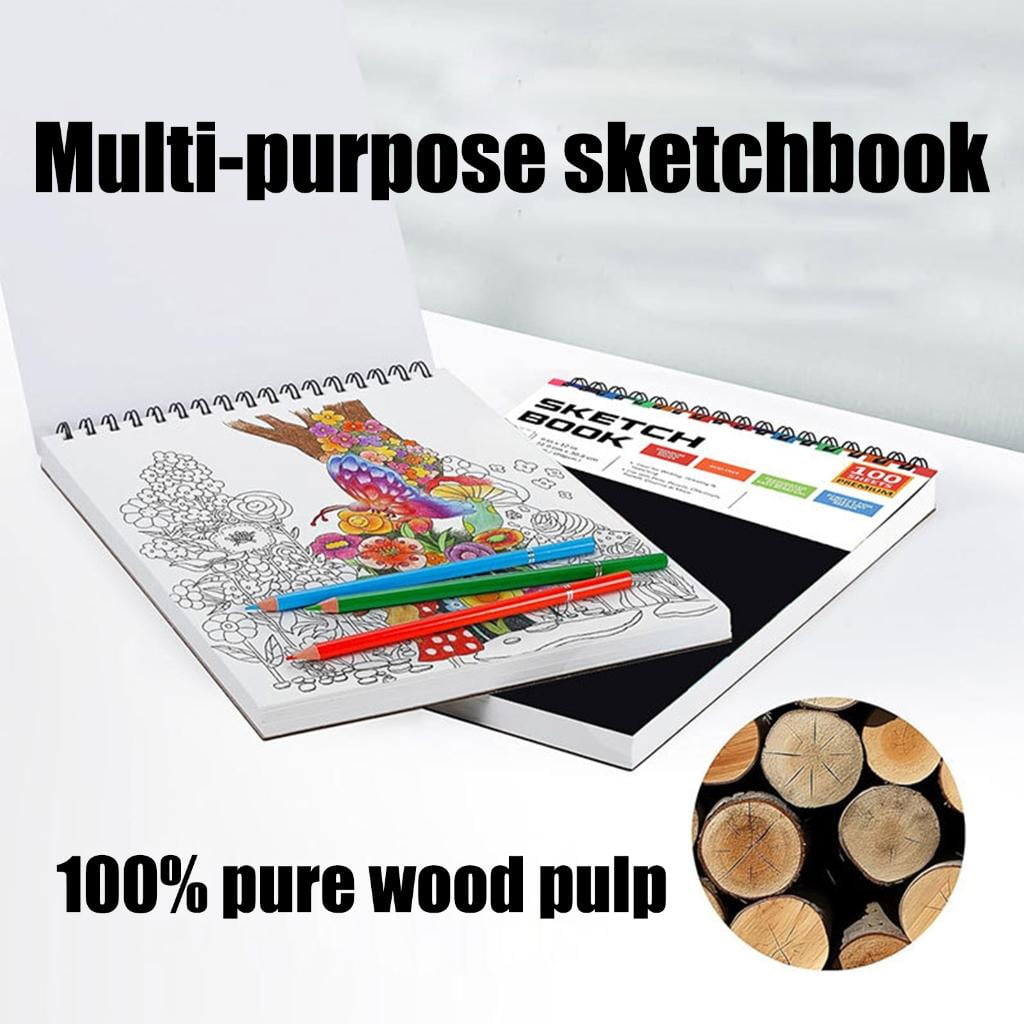 Giaone Portable Hardcover Sketchbook Coil Binding Drawing Pad Tearable For Artists