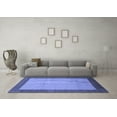 thumbnail image 3 of Ahgly Company Machine Washable Indoor Round Abstract Blue Modern Area Rugs, 4' Round, 3 of 4