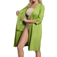 thumbnail image 2 of UDAUDU Womens Post Surgery Mastectomy Robe with Internal Drain Pockets Comfortable 3/4 Sleeve Night Gowns Pajama Dress Shirts Light Green 2XL, 2 of 9