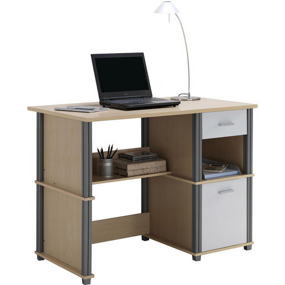 Techni Mobili Student Desk with Drawers, Natural/White - image 2 of 4