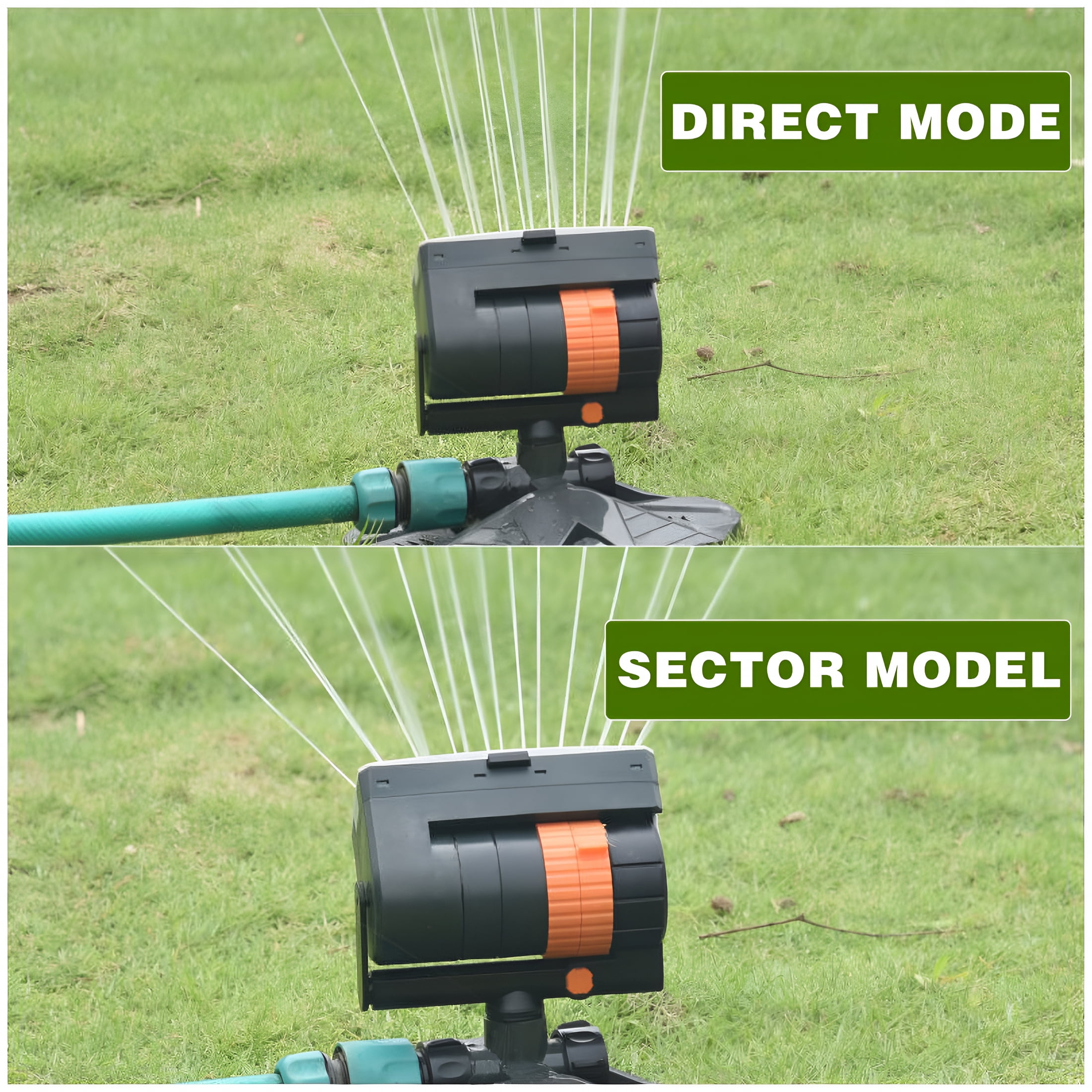 BPPEG Adjustable Range Sprinkler for Lawns & Gardens, 16 Mini Turbine Oscillating Sprinkler