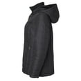 thumbnail image 4 of Women's Down Alternative Quilted Midlength Vestee Puffer Jacket Plush Lined Hood- Black (Medium), 4 of 7