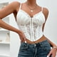 thumbnail image 4 of Blusa sin mangas con encaje y tirantes para mujer, 4 of 7