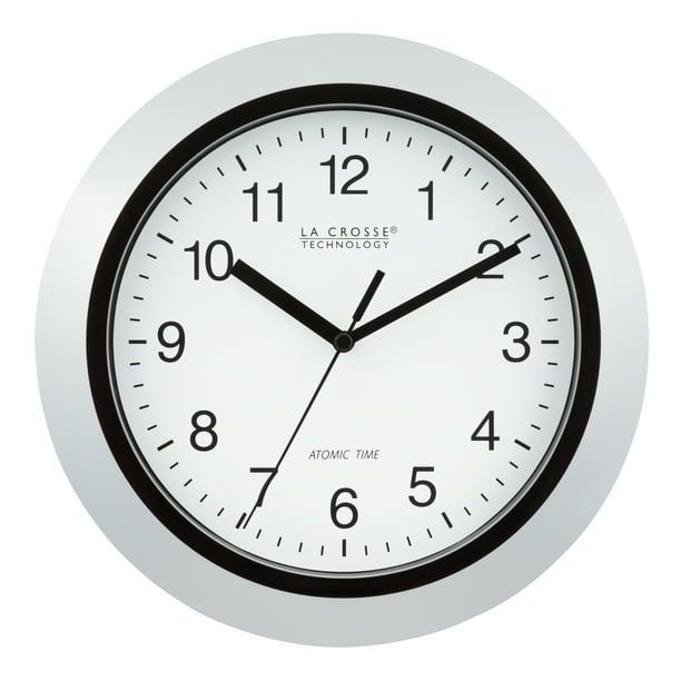 La Crosse Technology WT3102S 10 Inch Silver Atomic Analog Wall Clock