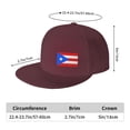 thumbnail image 2 of DouZhe Flat Brim Cap Chapeau Snapback, Puerto Rico Drapeau Imprime Rouge Adulte Casquette de Baseball Réglable, 2 of 6
