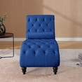 thumbnail image 5 of LiangFu Modern Velvet Lounge Chair Rolled Single-seater Sofa with Round Comfortable Pillow and Acrylic Legs for Living Room Navy, 5 of 8