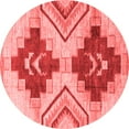 thumbnail image 1 of Ahgly Company Machine Washable Indoor Round Abstract Red Modern Area Rugs, 7' Round, 1 of 4