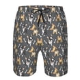 thumbnail image 4 of Kdxio Bulldog Print Pattern Mens Casual Shorts - Drawstring Summer Beach Sports Shorts for Men, 4 of 9
