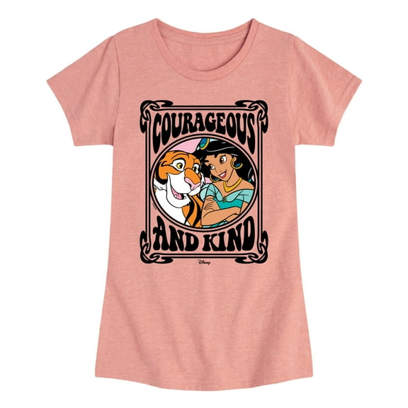 Disney Princess - Jasmine Rajah Courageous and Kind - Girls Fitted Short Sleeve T-Shirt