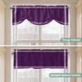 thumbnail image 4 of Pure Dark Purple Tie Up Valance Curtains for Windows, Kitchen Curtains Window Shades, Simple Solid Color Light Filtering Roman Curtain Valances for Bedroom/Bathroom/Cafe 54"x18", 4 of 9