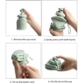 thumbnail image 3 of Collapsible Silicone Travel Water Bottle 20oz (600ml) Reuseable Leakproof Foldable Sports Bottle with Carrying Strap Green, 3 of 9