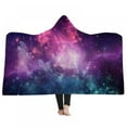 thumbnail image 1 of ETOSHPY 1 PC Printed Ultra Soft Hooded Blanket Wearable Nap Blanket Throw Wrap Cloak Cape(Soft Fabric+Plush Material) For Travel, Decorative, Bedding, 1 of 4