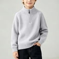 thumbnail image 2 of Qiyinn Boys' Fashion Solid Color Knitted Half Zipper Shoulder Insert Long Sleeve Sweater Half High Collar Top | Kids Boys Girls Casual Top Daily Wear School Comfortable Outfit, 2 of 8