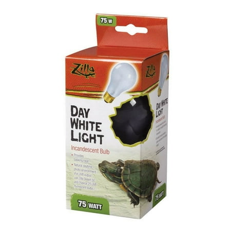 Zilla Incandescent Day White Light Bulb for Reptiles, 75 Watt