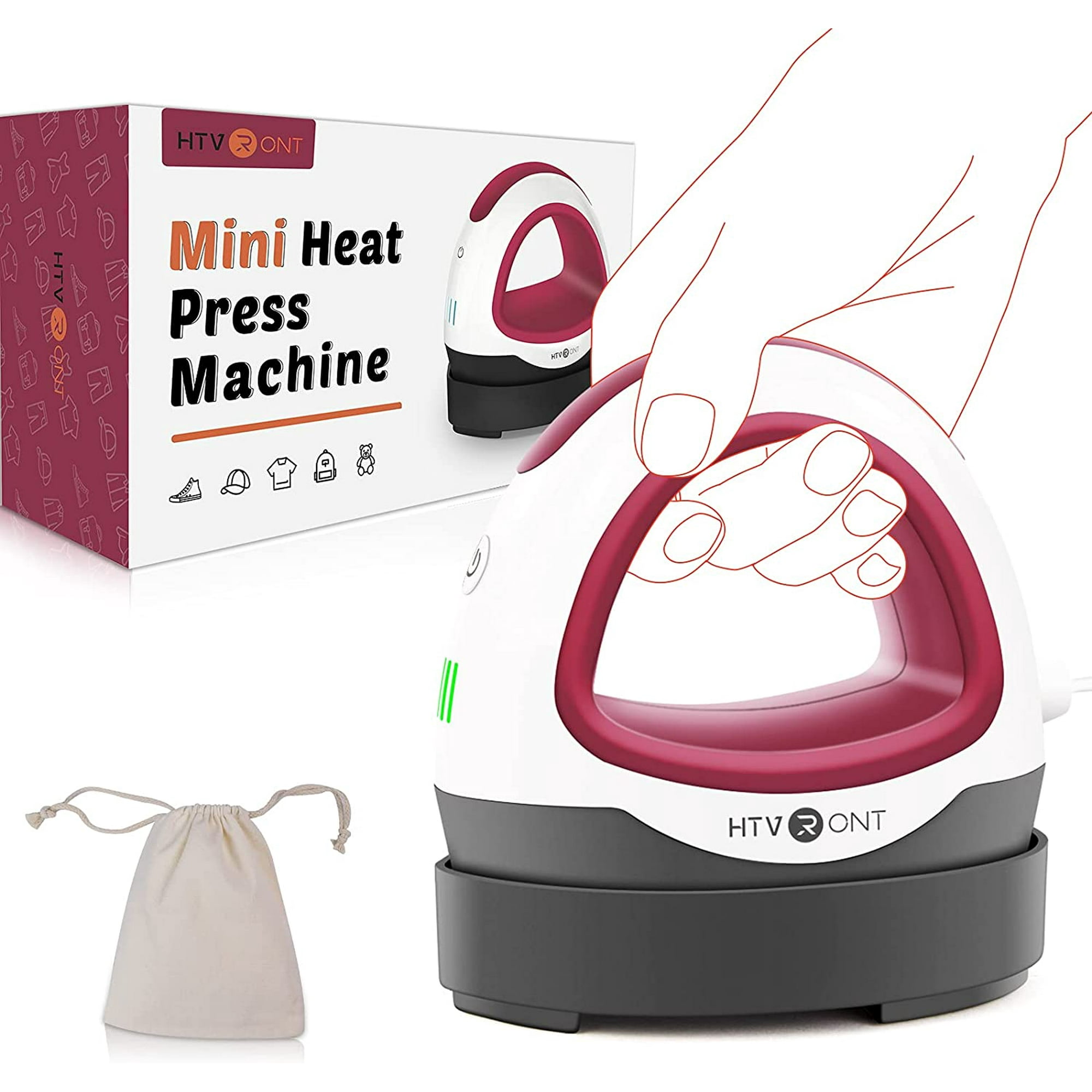 HTVRONT Mini Heat Press Machine for HTV Vinyl Projects Small Iron