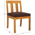 thumbnail image 3 of Safavieh Couture Montford Teak Outdoor Dining Sidechair -Set of 2, Natural/Dark Brown, 3 of 12