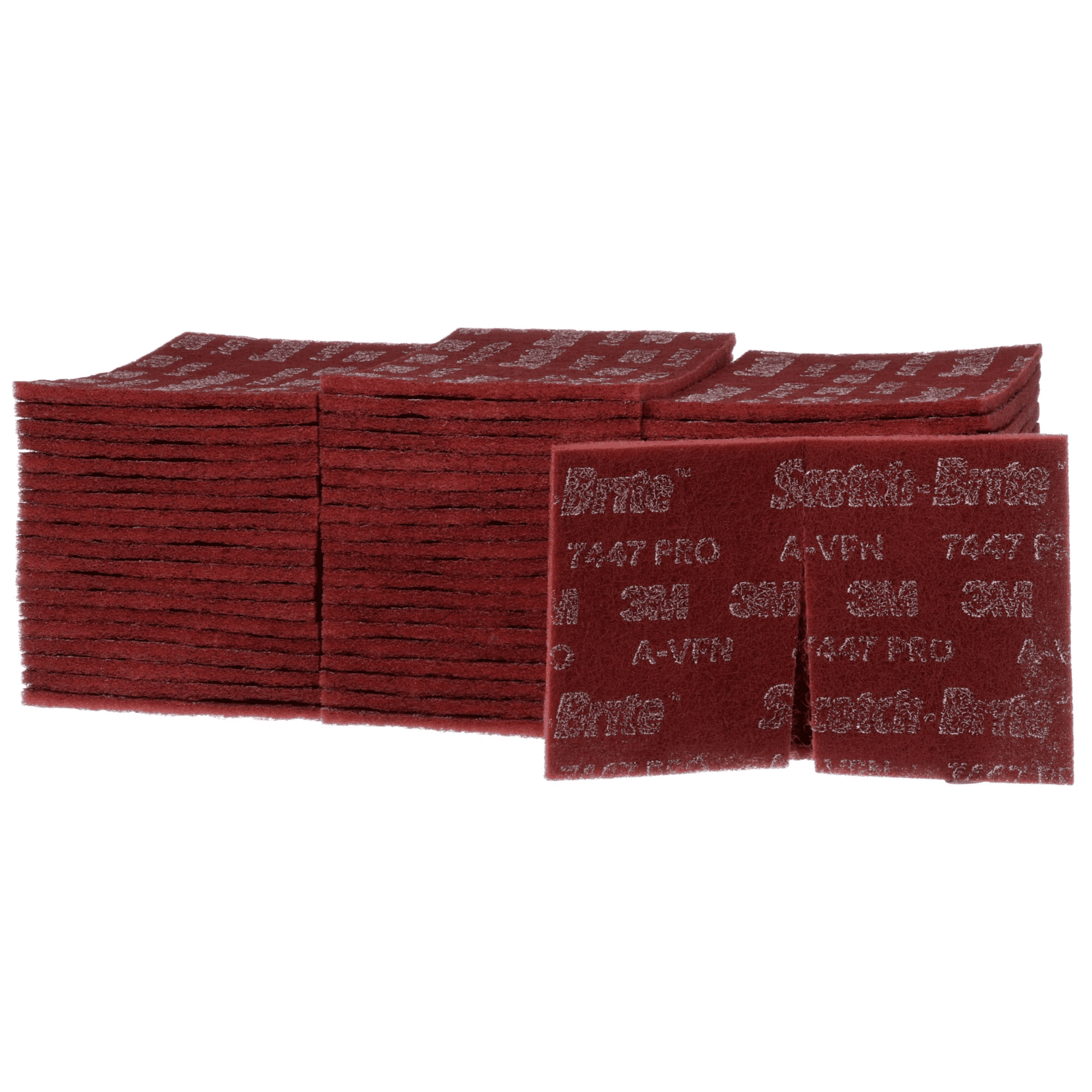 Scotch-Brite 7447B Pro Hand Pad [Very Fine]: 6 in. x 9 in. (Red) 5-pack