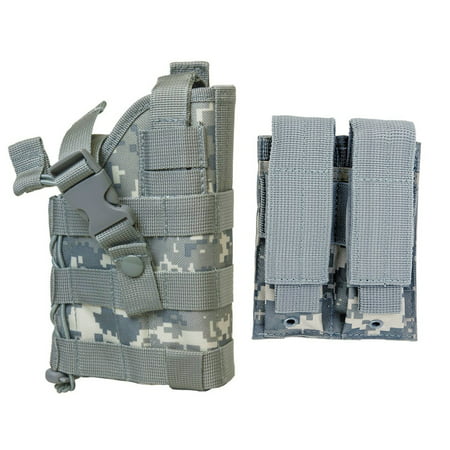 ACU Digital Camo MOLLE Compatible Holster With FREE 2 Pocket Magazine Pouch / The Holster Fits SIG P226 P229 P250 P270 SP2022 P320 Smith & Wesson M&P M2.0 CZ-P10 Hudson.., By m1surplus from
