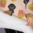 thumbnail image 3 of Oversized Wearable Blanket Hoodie,Dachshund Hotdog Fries Sherpa Blanket Hoodie with Super Pockets,Super Warm Fuzzy Pullover for Women & Men, 3 of 6