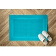 thumbnail image 4 of Premium Cotton Banded Teal Bath Mats Pack of 2, 22x34 inches [Not a Bathroom Rug] - Infinitee Xclusives, 4 of 11