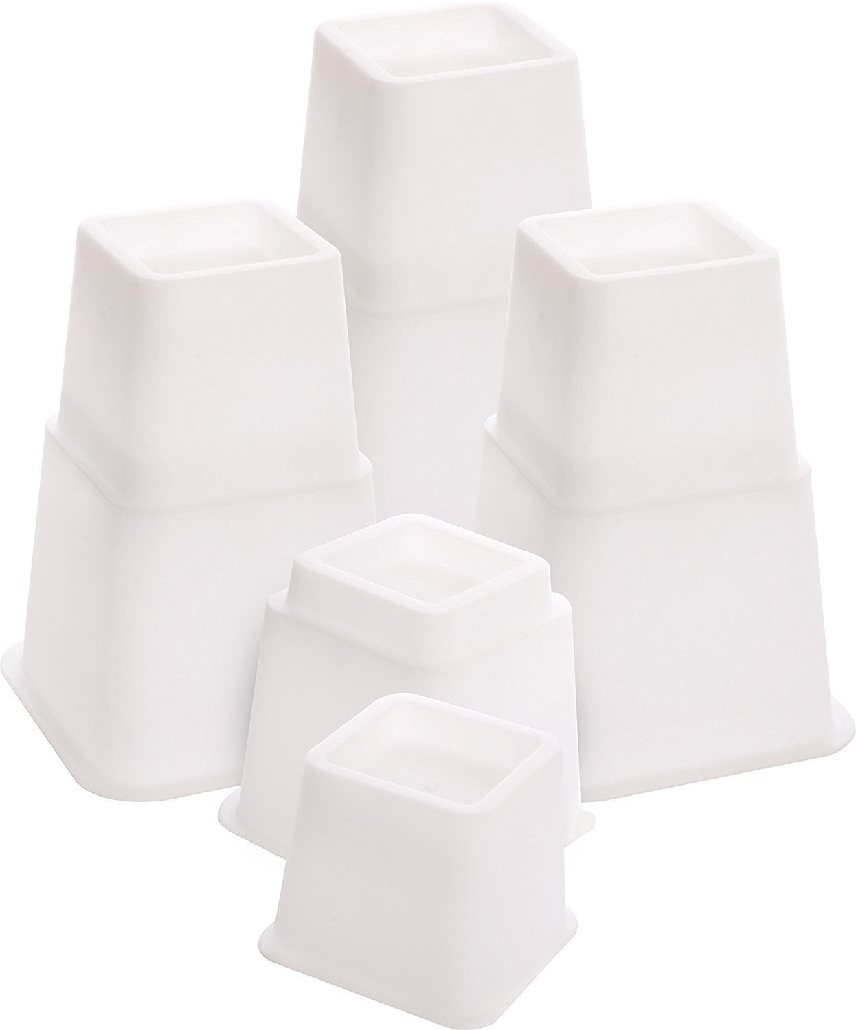 Utopia Bedding Adjustable Bed Furniture Risers Elevation In Heights 3 5 Or 8 Inch Heavy Duty Risers For Sofa And Table Supports Up To 1 300 Lbs 8 Piece Set White New Walmart Com